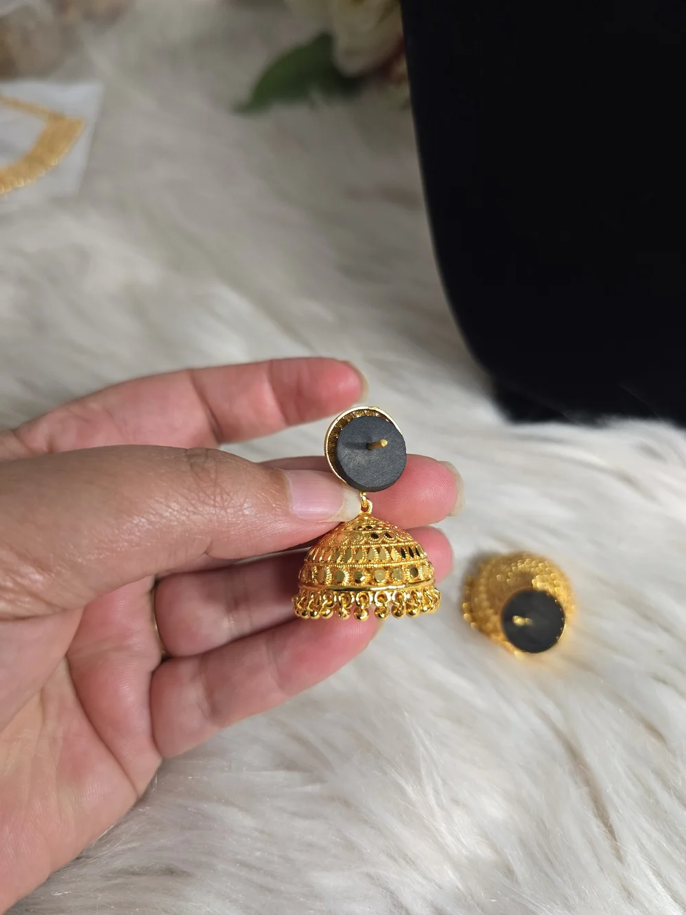 Traditional Gold-Tone Jhumka Necklace Set for Women